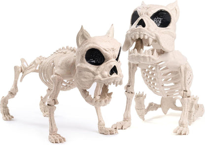 Halloween Pose-N-Stay Hund Skelett Deko Set 2 Stück 40,6 cm