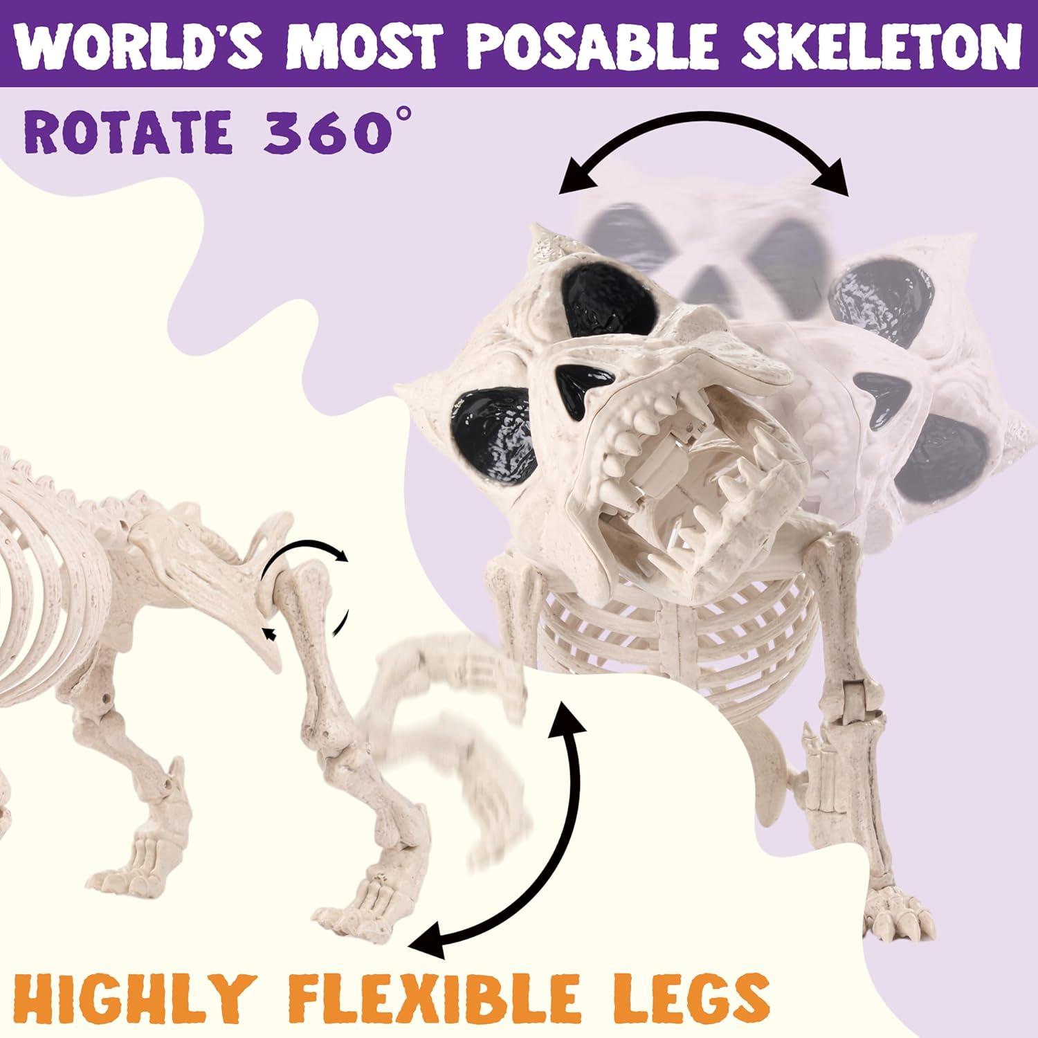 Halloween Pose-N-Stay Hund Skelett Deko Set 2 Stück 40,6 cm