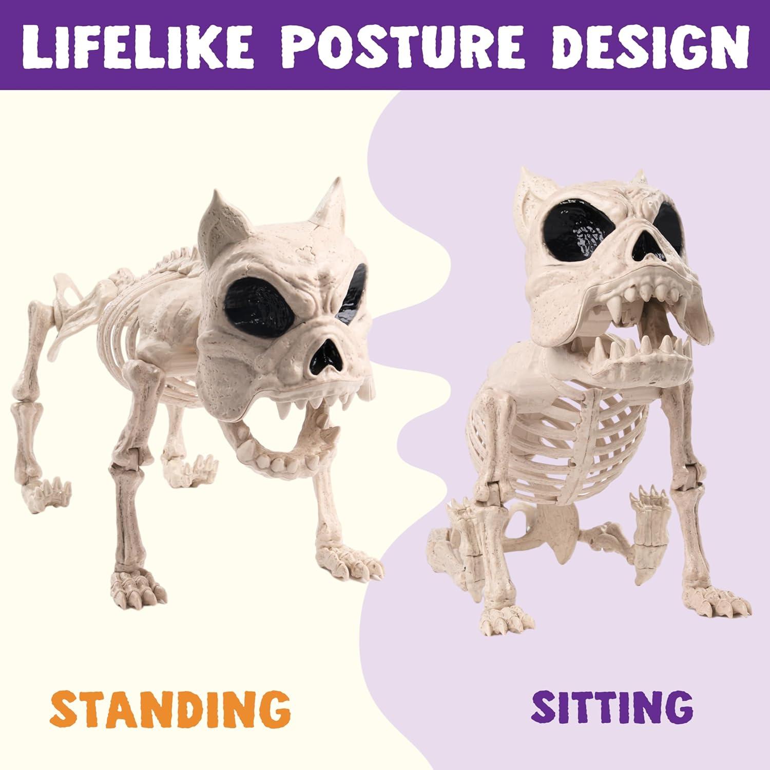 JOYIN Halloween Hund Skelett Dekorationen 40,6 cm 2 Stück