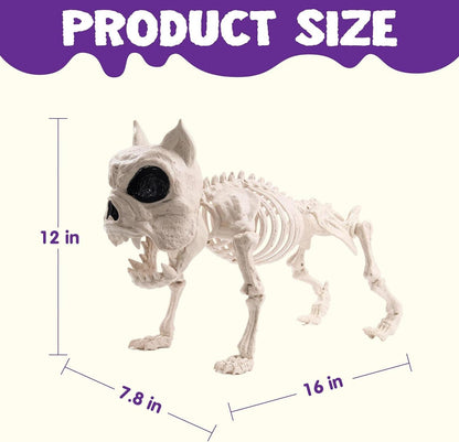 Halloween Hund Skelett Deko 40,6cm bewegliche Gelenke Indoor Outdoor