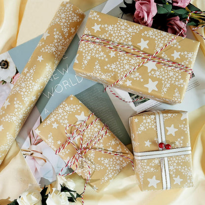 43cm x 15m Geschenkpapier Rolle Weihnachten Stern Recycling Geschenke