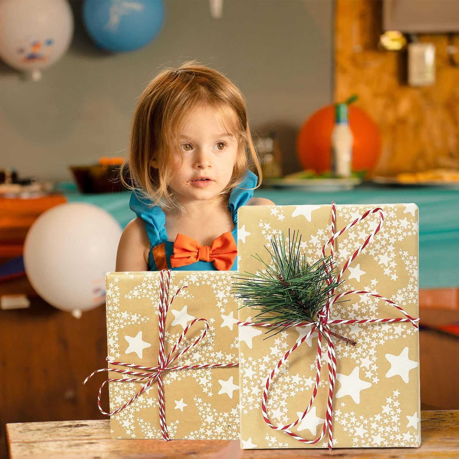 43cm x 15m Stern Geschenkpapierrolle für Geburtstag & Weihnachten