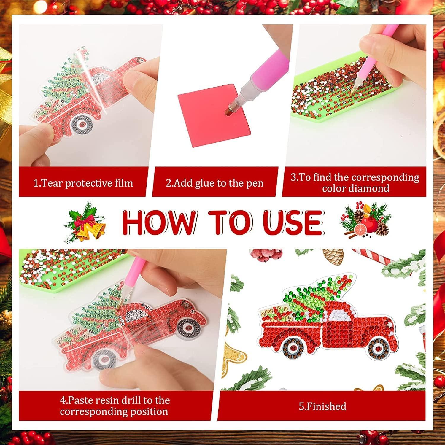 DIY Diamond Painting Schlüsselanhänger Weihnachten 12er Set