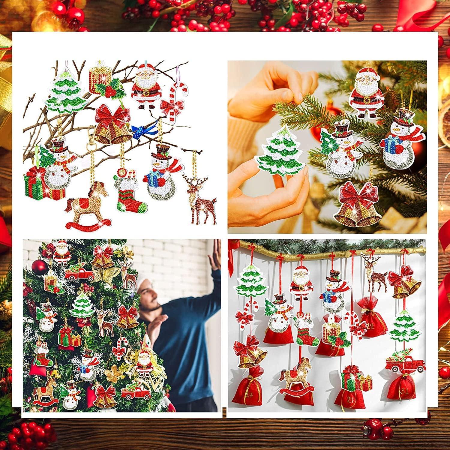 5D Diamond Painting Weihnachten Schlüsselanhänger Set 12 Stück DIY Kit