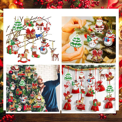 5D Diamond Painting Weihnachten Schlüsselanhänger Set 12 Stück DIY Kit