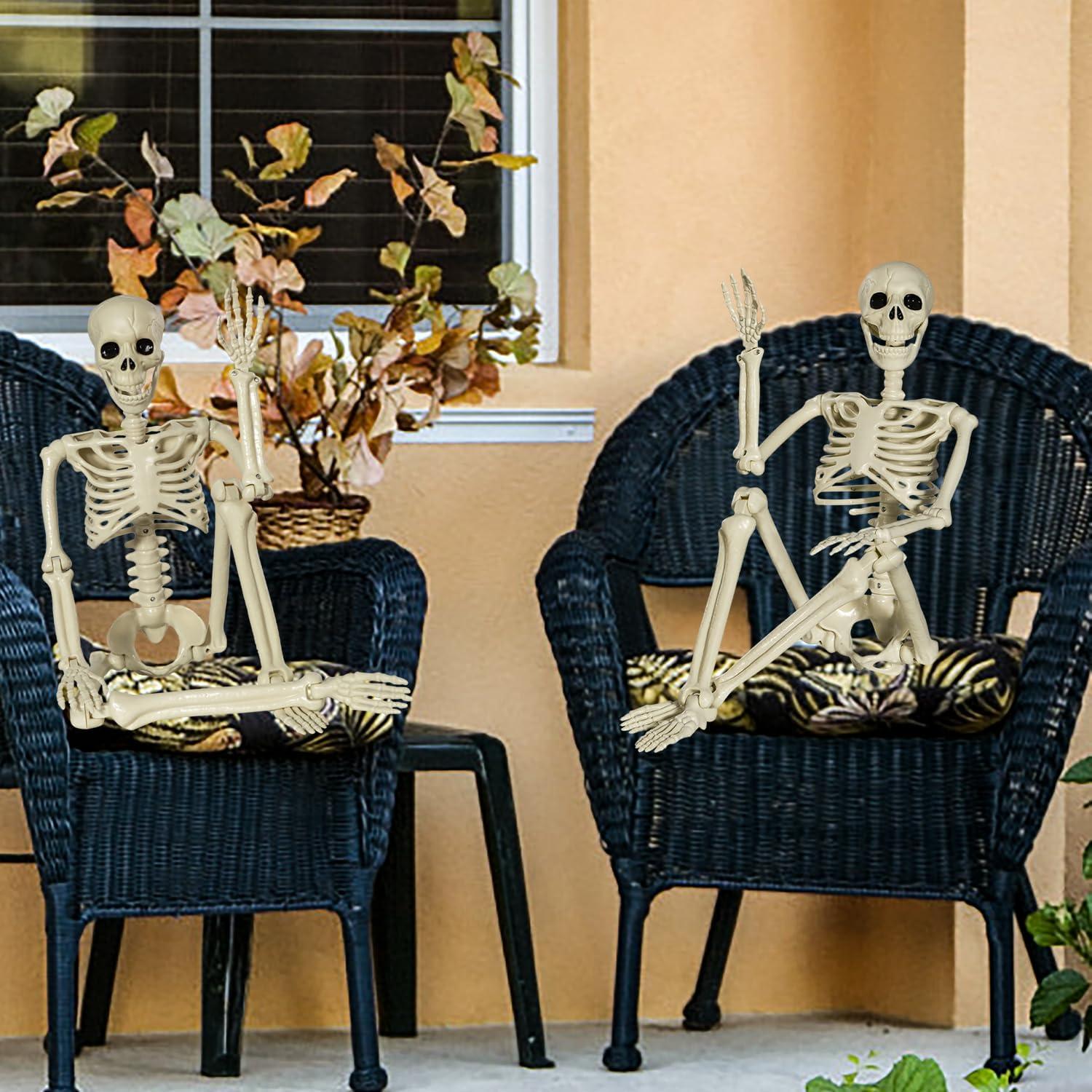Halloween Skelett 90cm Gelenke beweglich für Innen Garten Haus Patio