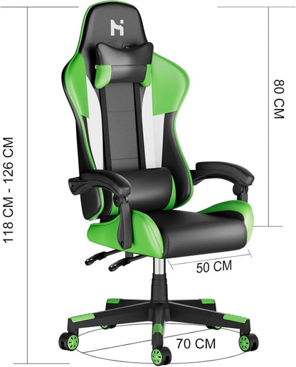 Ergonomischer Gaming Stuhl Lendenwirbelstütze Einstellbare Armlehne PU