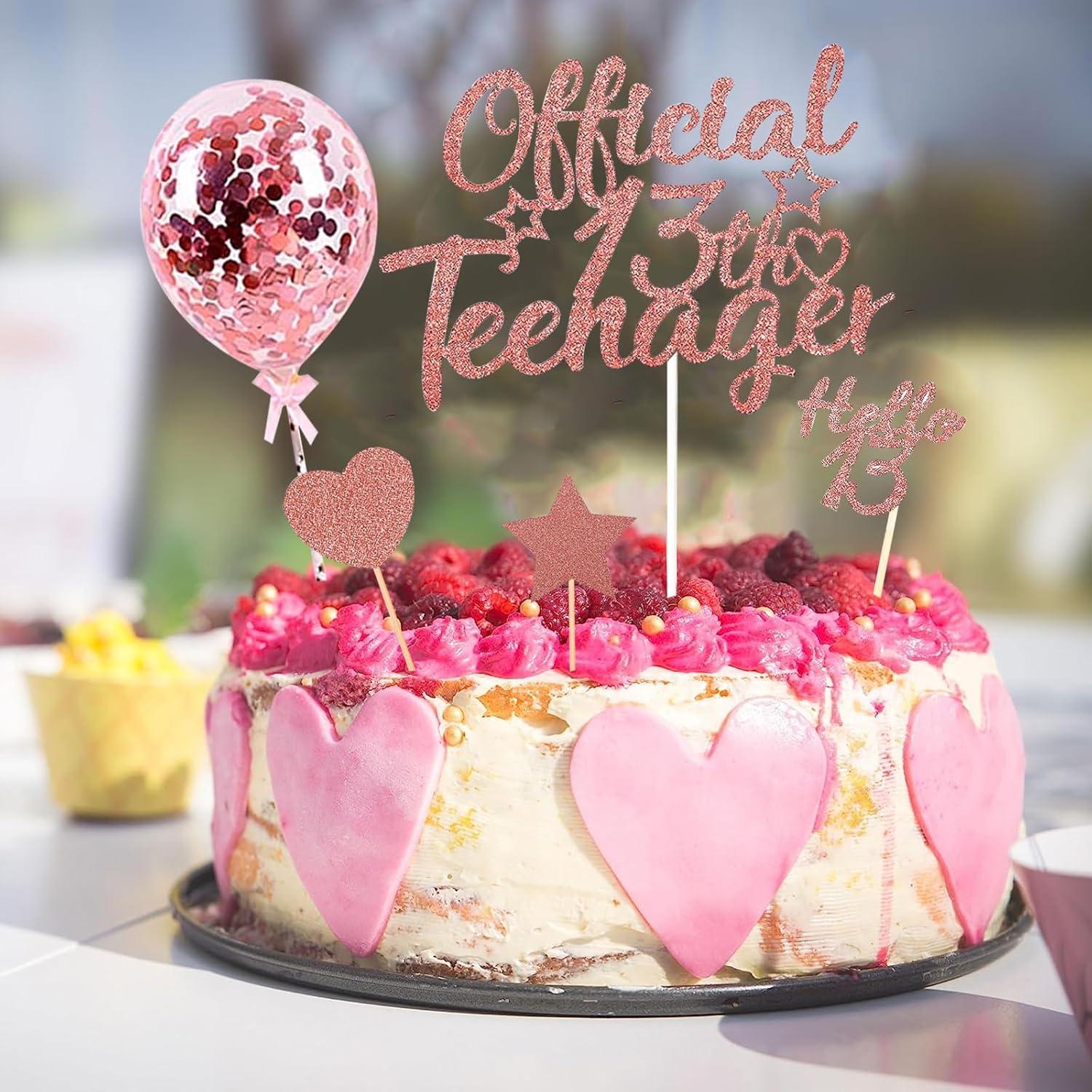 Glitzer Deko 13 Geburtstag Mädchen 13. Official Teenager Cupcake