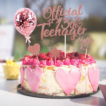Glitzer Deko 13 Geburtstag Mädchen 13. Official Teenager Cupcake
