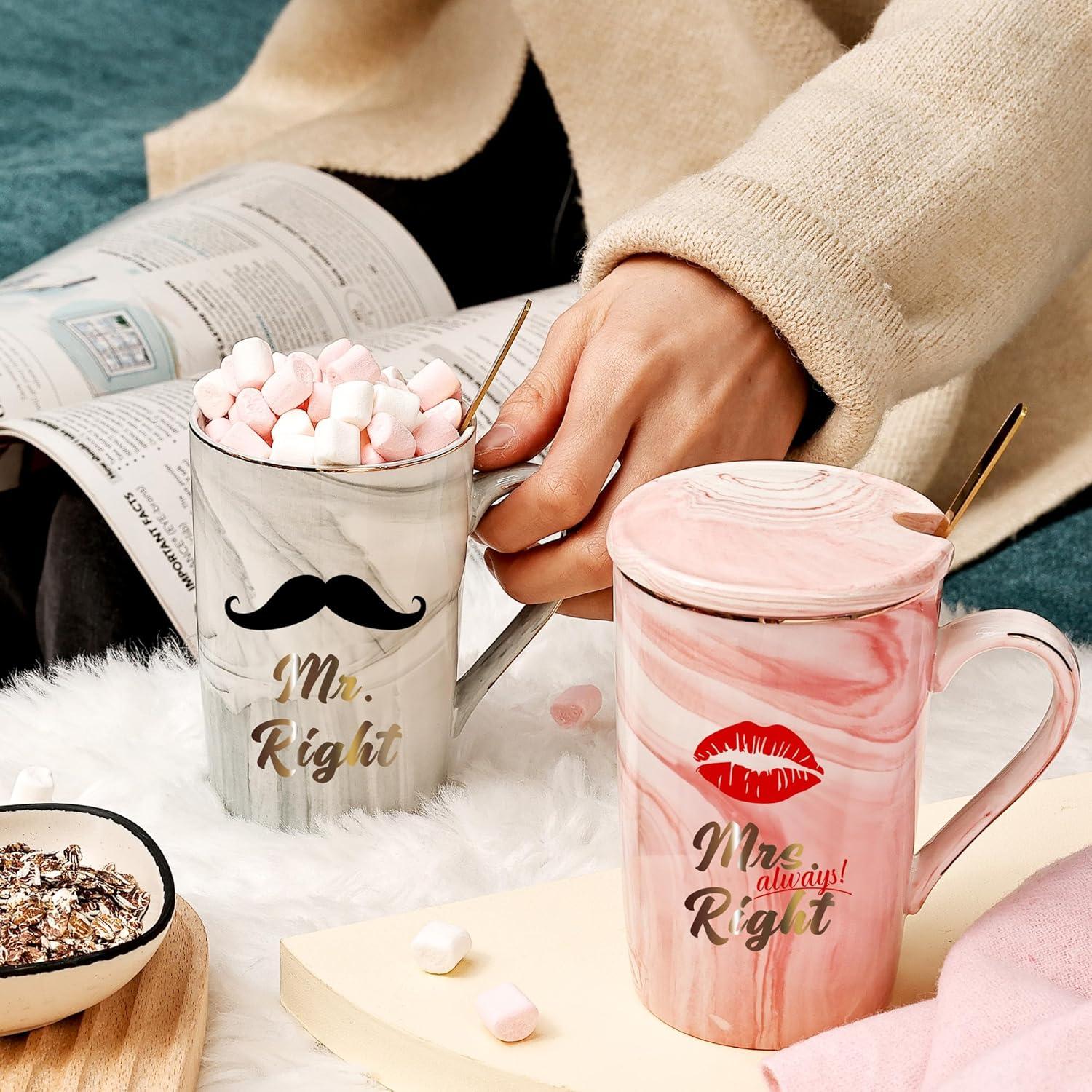 Paare Kaffeebecher Mr Right Mrs Always Right Valentinstag