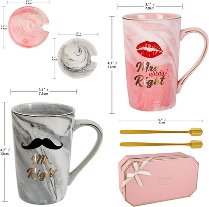 Mr Right Mrs Always Right Paare Kaffeebecher Hochzeitsgeschenke