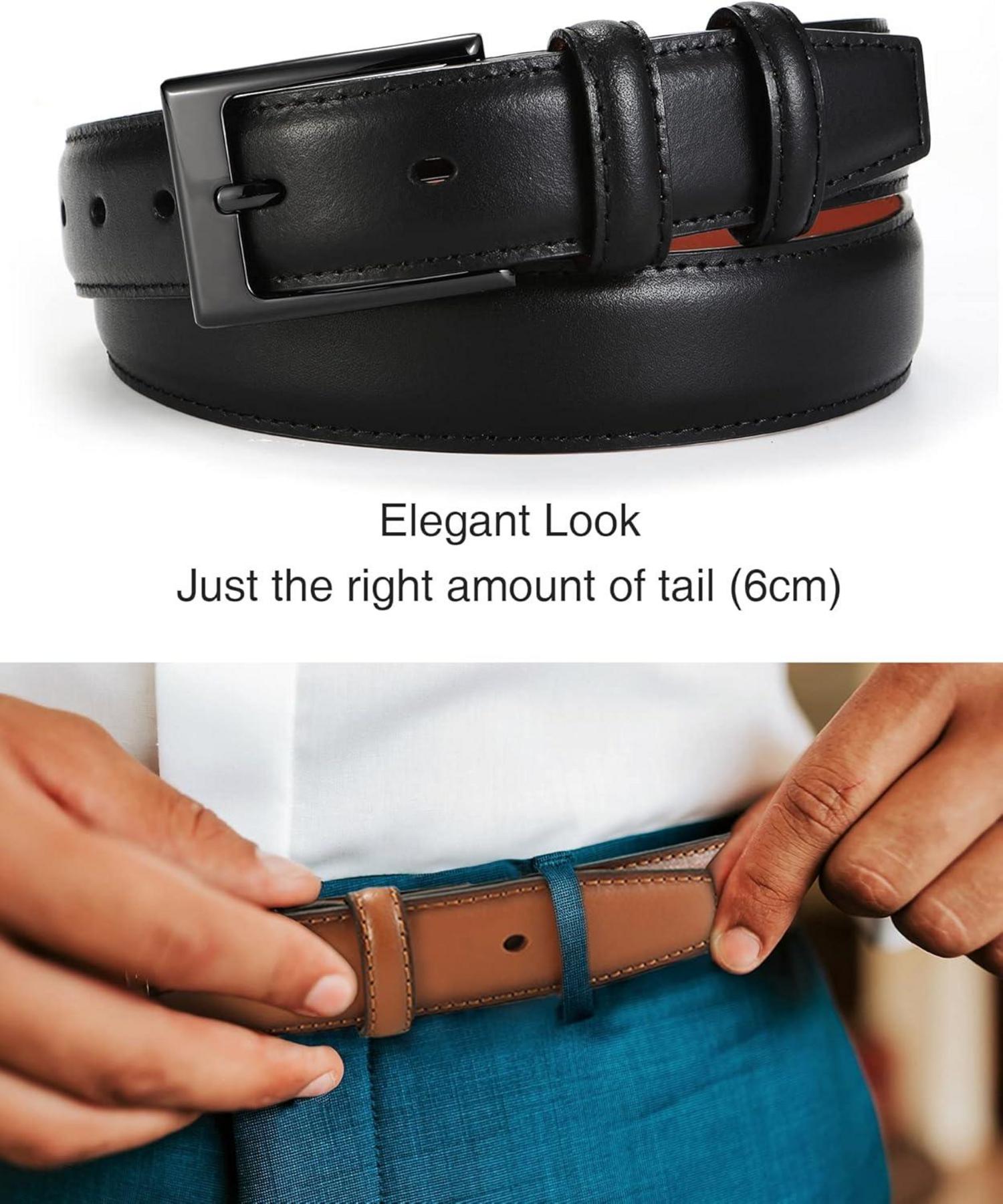 Herren Ledergürtel 30mm Schwarz Business Anzuggürtel Männer Businessschuhe