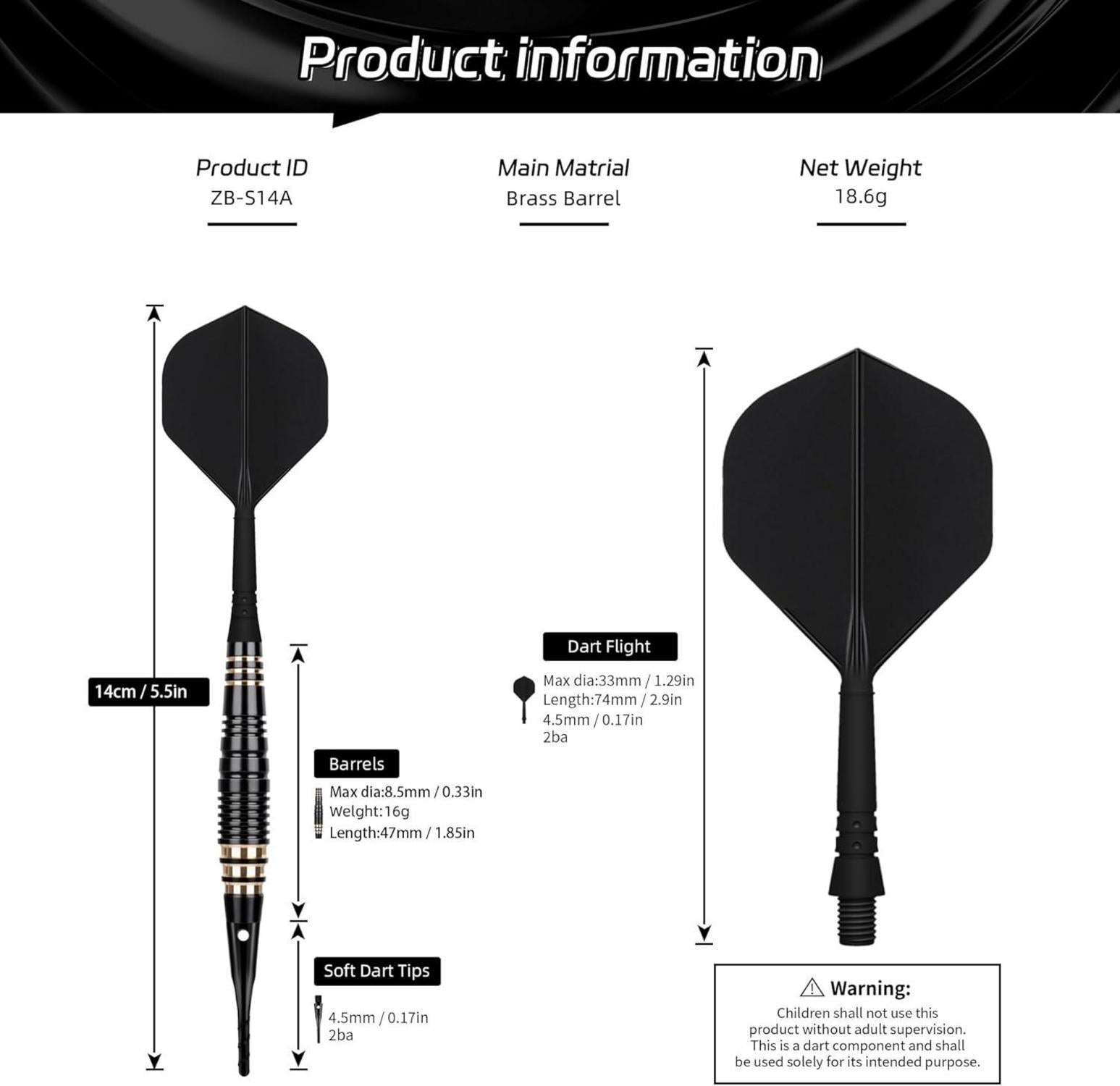CyeeLife Softdart Pfeile Set 18g für Elektronische