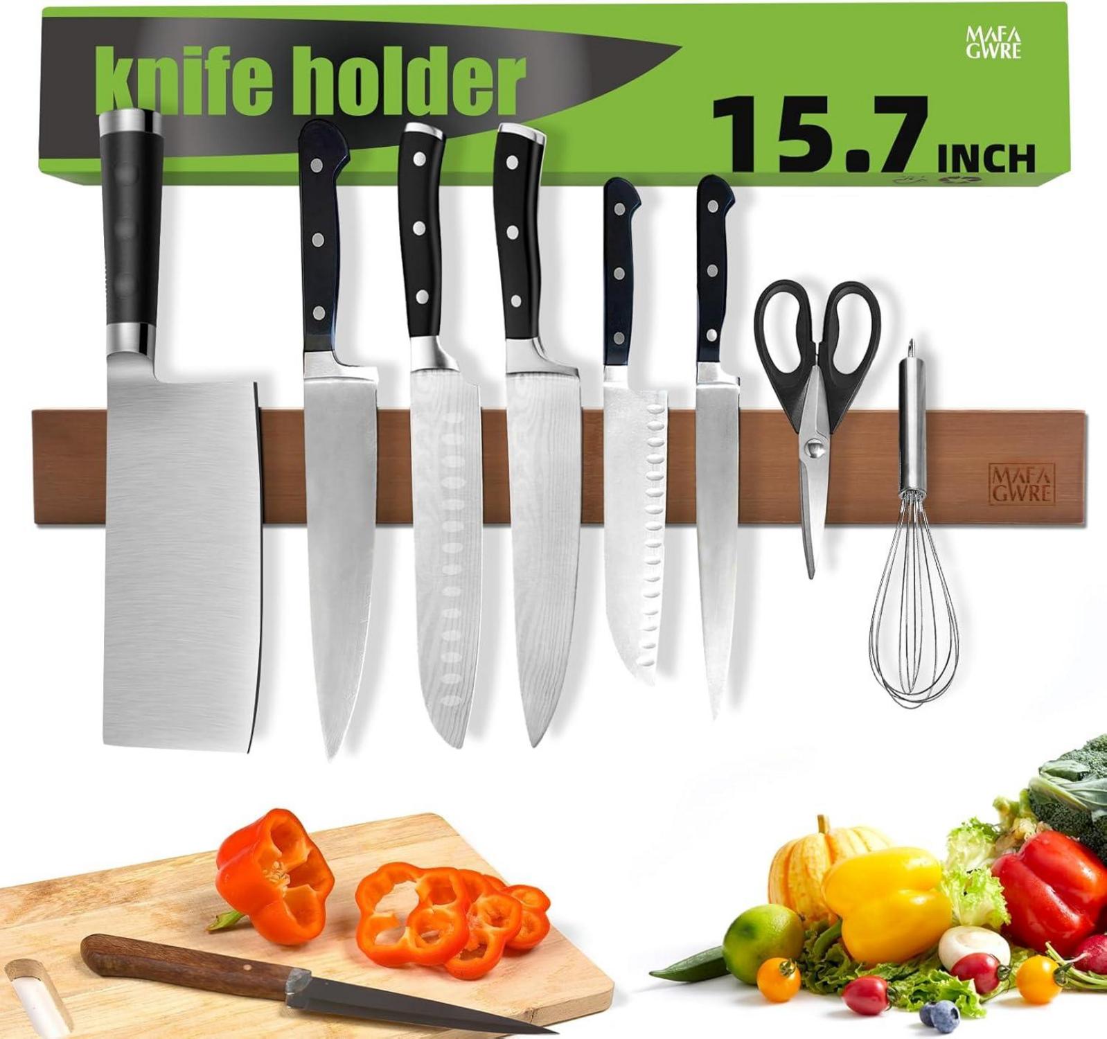 Magnetleiste Messer Bambus 40CM Magnetic Strip Knife Keine Bohrung
