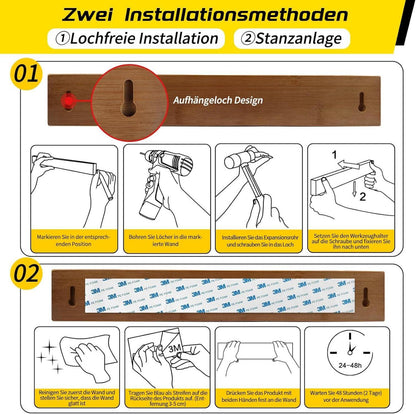 Magnetleiste Messer Bambus 40CM Magnetic Strip Knife Keine Bohrung