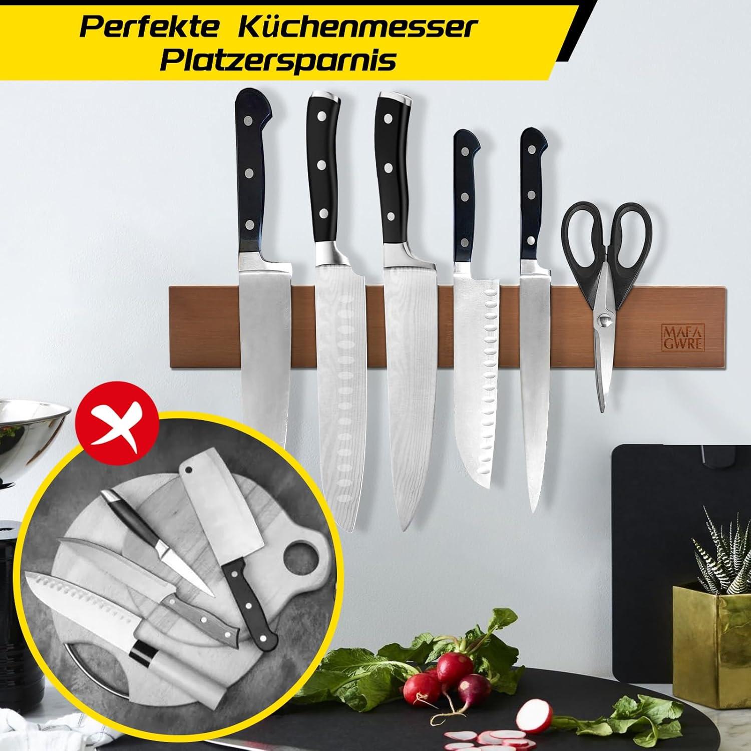 Magnetleiste Messer Bambus 40CM Self-Adhesive Magnetic Knife Holder