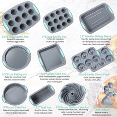 30-in-1 Silicone Baking Set: Cake Pan, Molds, Sheet, Donut