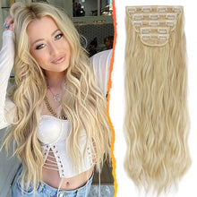Clip in Extensions Lange Wellige Haarverlängerungen Synthetisches