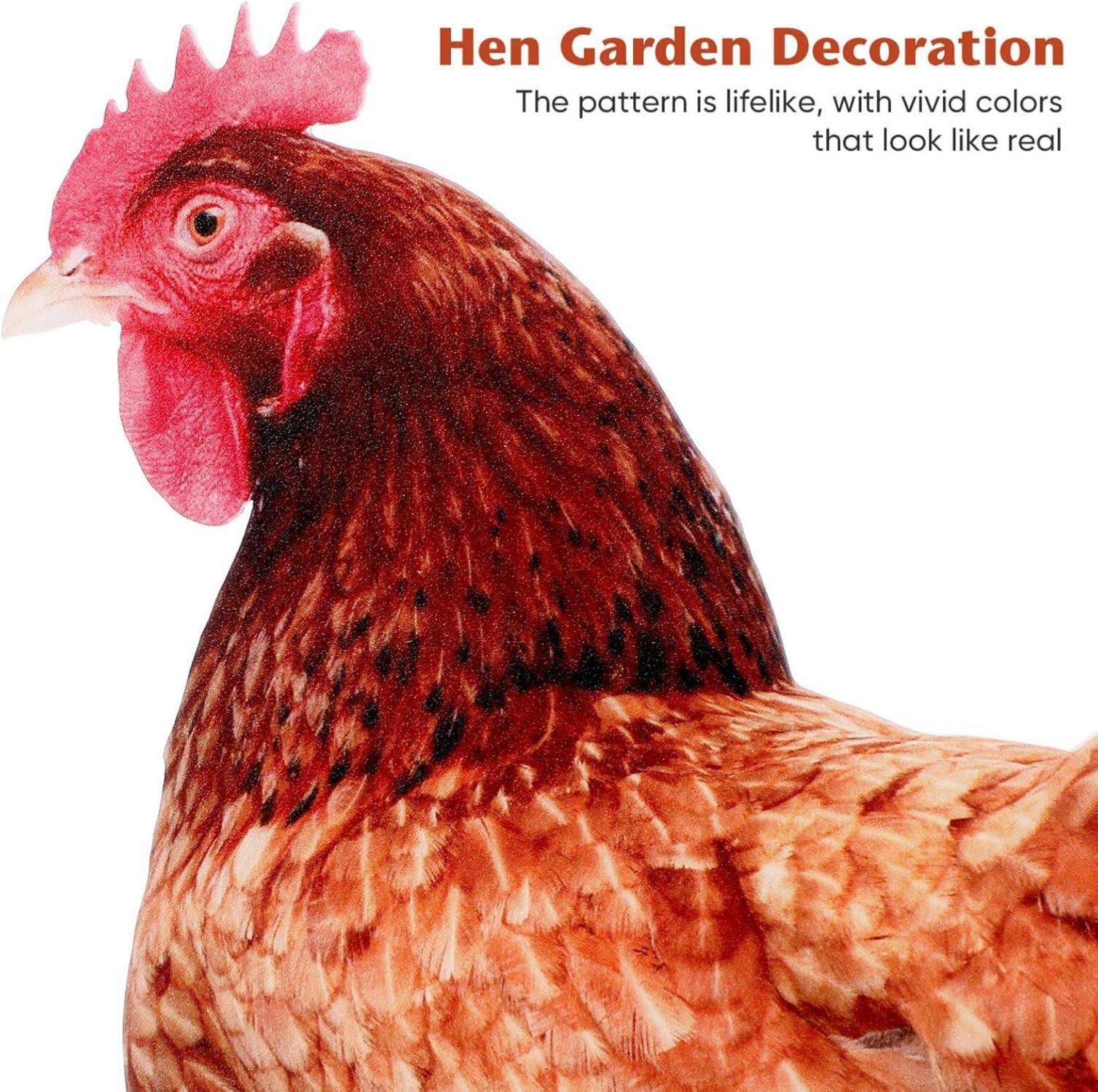3er Set Halloween Gartenstecker Henne Huhn Acryl Gartendeko