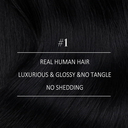 Echthaar Tressen Schwarz 50 cm – Glatte Weave Extensions
