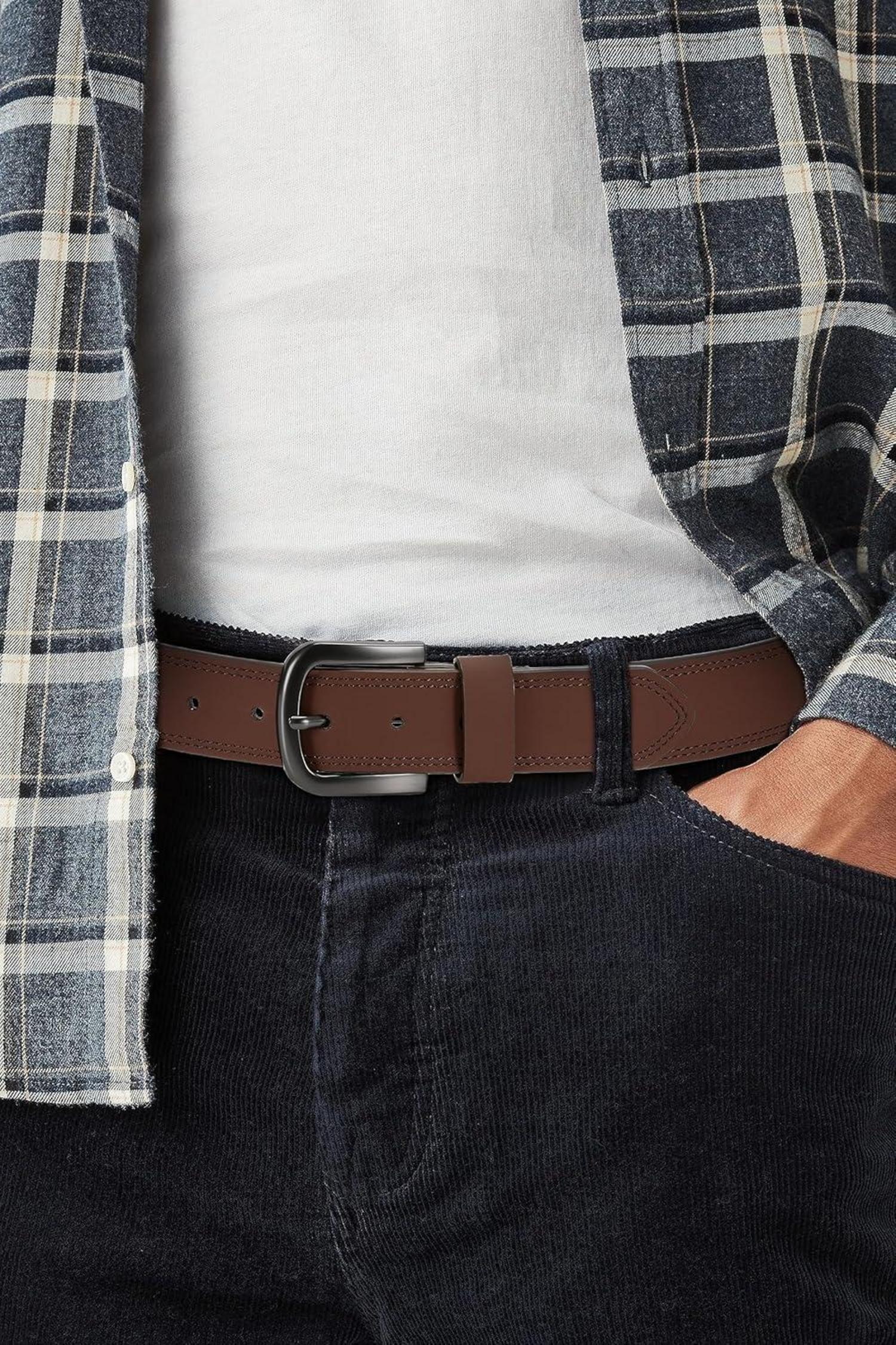 Herrengürtel CHAOREN Arbeitsgürtel Leder 38mm Braun 100cm