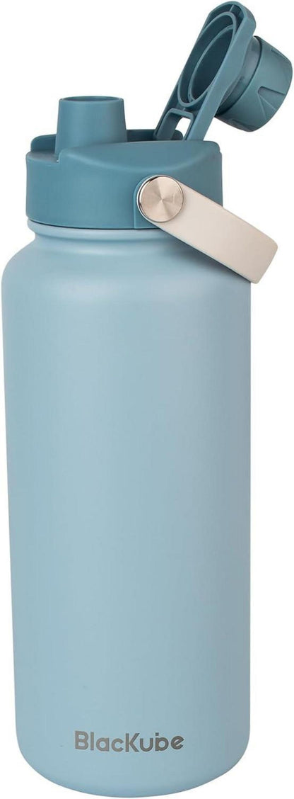 Isolierte Edelstahl-Trinkflasche 1000ml BPA-frei Blue