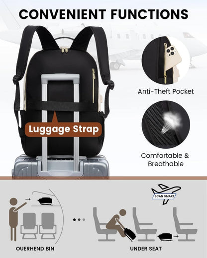 17 Zoll Laptop Rucksack für Damen - Wasserdicht & Multifunktional