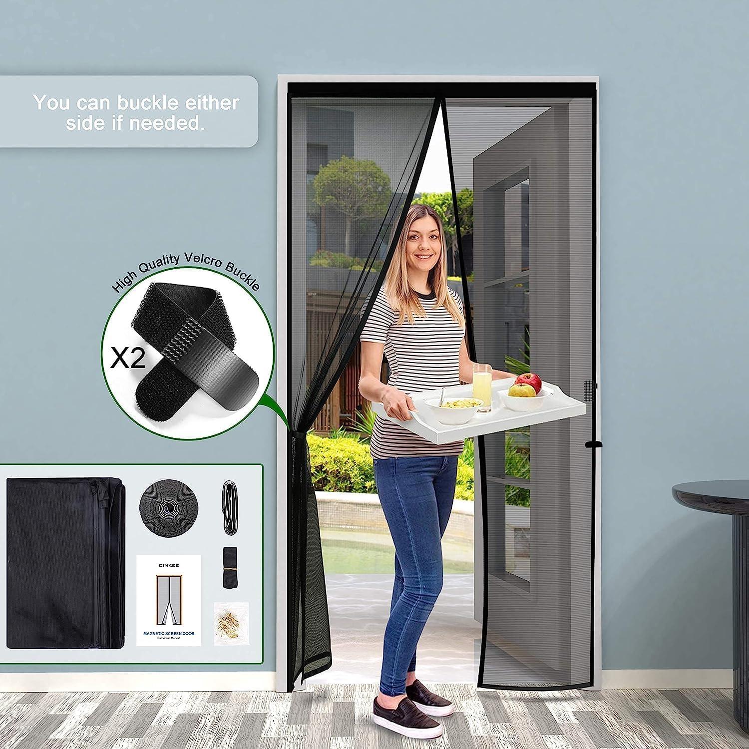 Fliegengitter Tür Magnet Vorhang Insektenschutz Schwarz 75x210cm