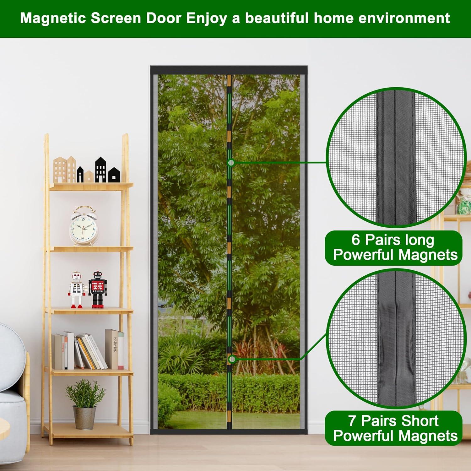 Fliegengitter Tür Moskitonetz Magnet Vorhang Insektenschutz schwarz 75x210 cm