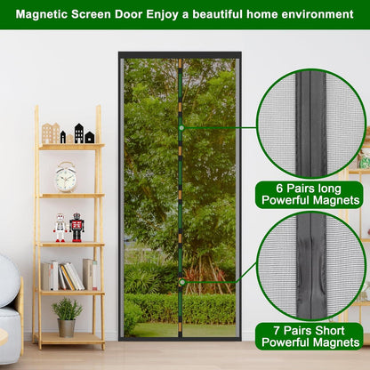 Fliegengitter Tür Moskitonetz Magnet Vorhang Insektenschutz schwarz 75x210 cm