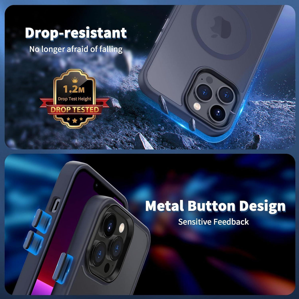 iPhone 13 Pro Max Hülle mit MagSafe, Kameraschutz, Dunkel Blau