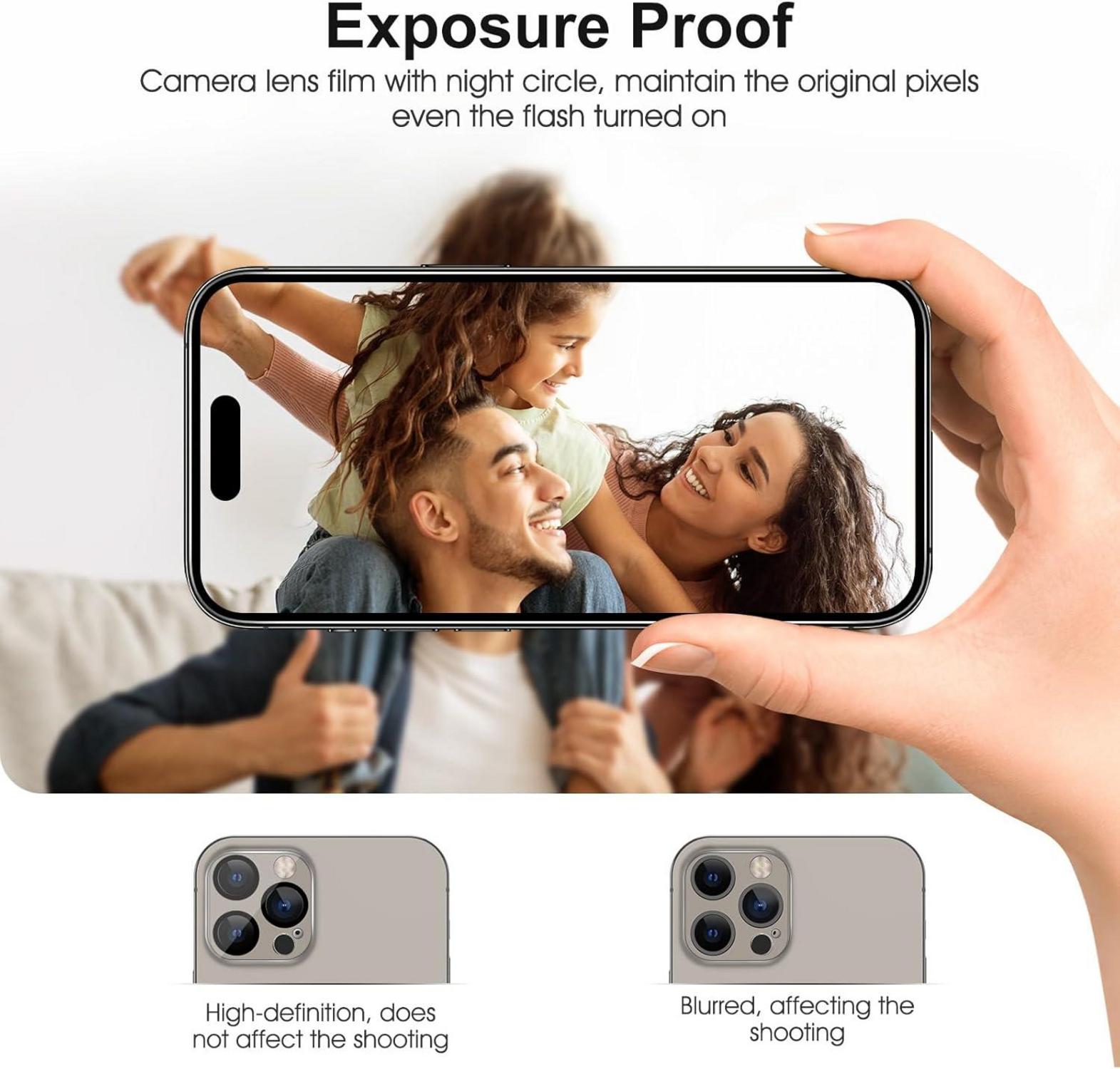 Hartglas Displayschutz für iPhone 15 Pro 6,1 Zoll 3er Pack