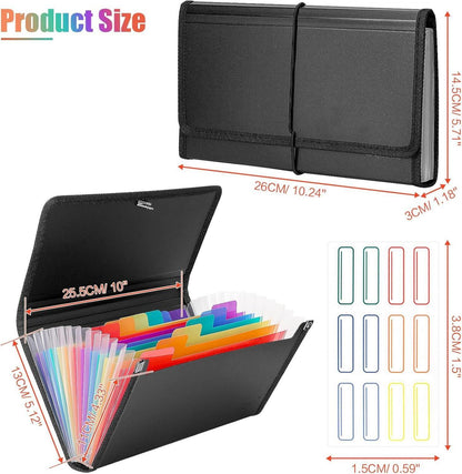 Ordnungsmappe 13 Fächer A6 Quittung Organisator Regenbogen