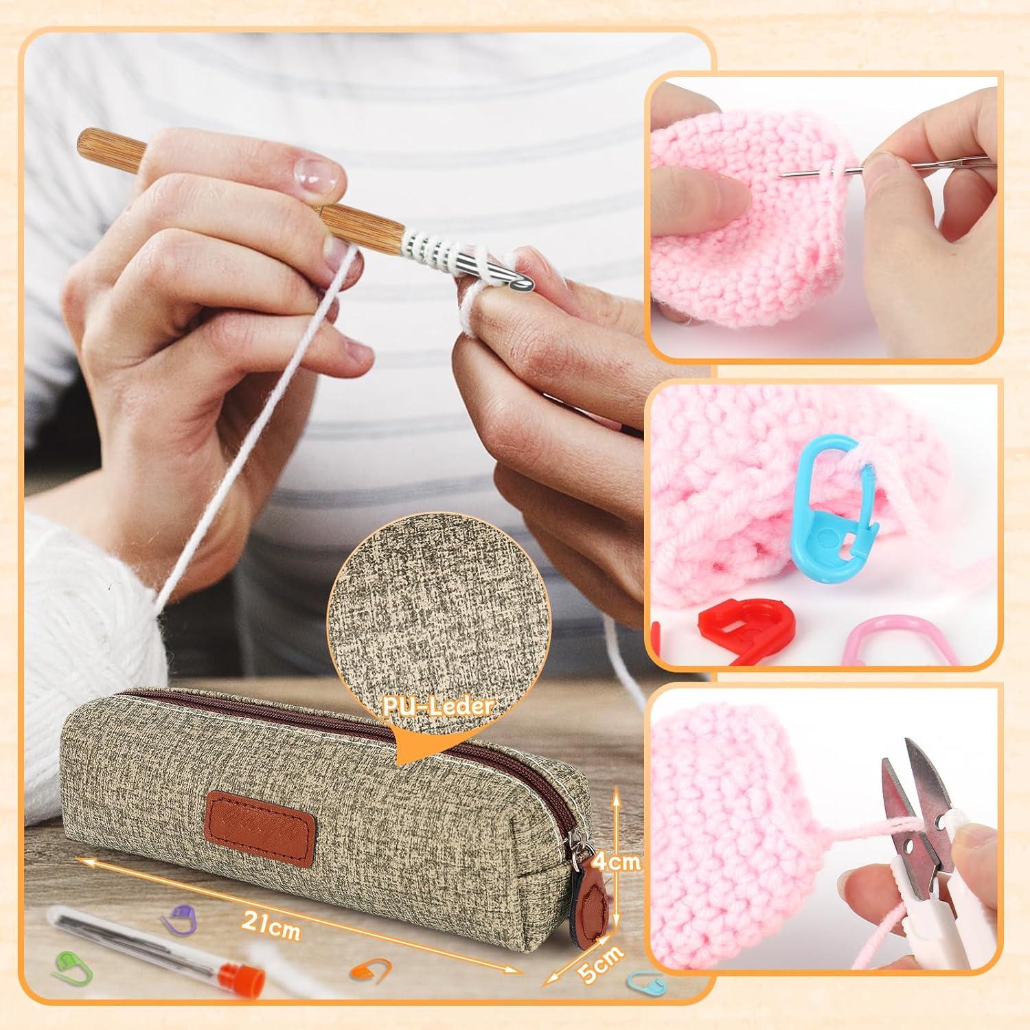 Häkelnadel Set Bambus Holzgriff 9-tlg. 2,0 mm - 6,0 mm Anfänger crochet crochet