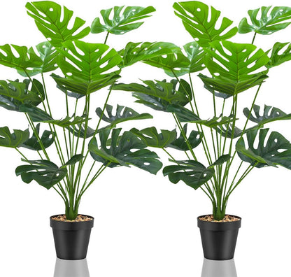 Kunstpflanzen Set mit 2 Groß Künstliche Pflanzen Fake Plant hoch in