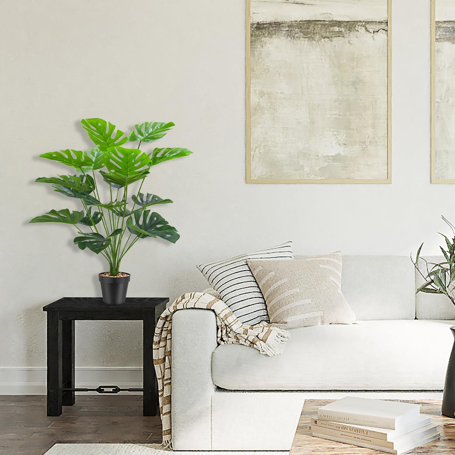 Kunstpflanzen Set mit 2 Groß Künstliche Pflanzen Fake Plant hoch in