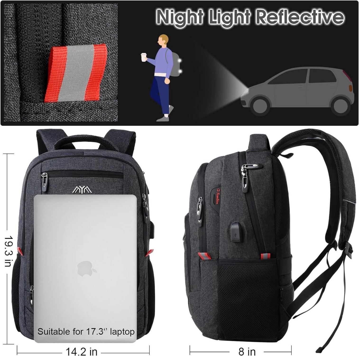 Rucksack Herren Schulrucksack 17.3 Zoll Laptop Wasserdicht Business