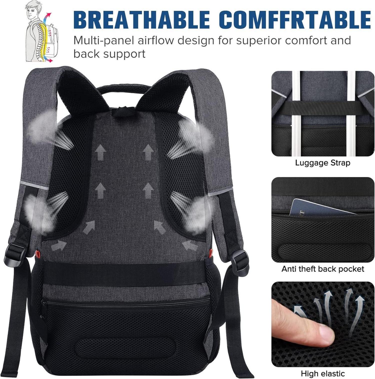 YAMTION Rucksack Herren Schulrucksack 17.3 Zoll Laptop Wasserdicht Business Daypacks