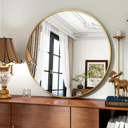 Runder Wandspiegel 80cm Gold – Moderner Badezimmer Spiegel