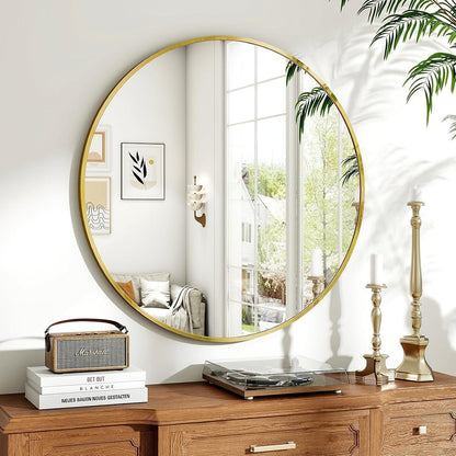 Runder Wandspiegel 80cm Gold – Moderner Badezimmer Spiegel
