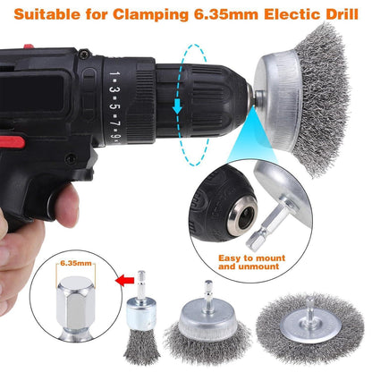 JIZZU Drahtbürste Set 13-teilig für Bohrmaschine und