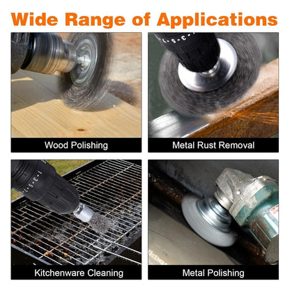 JIZZU Drahtbürste Set 13-teilig für Bohrmaschine und