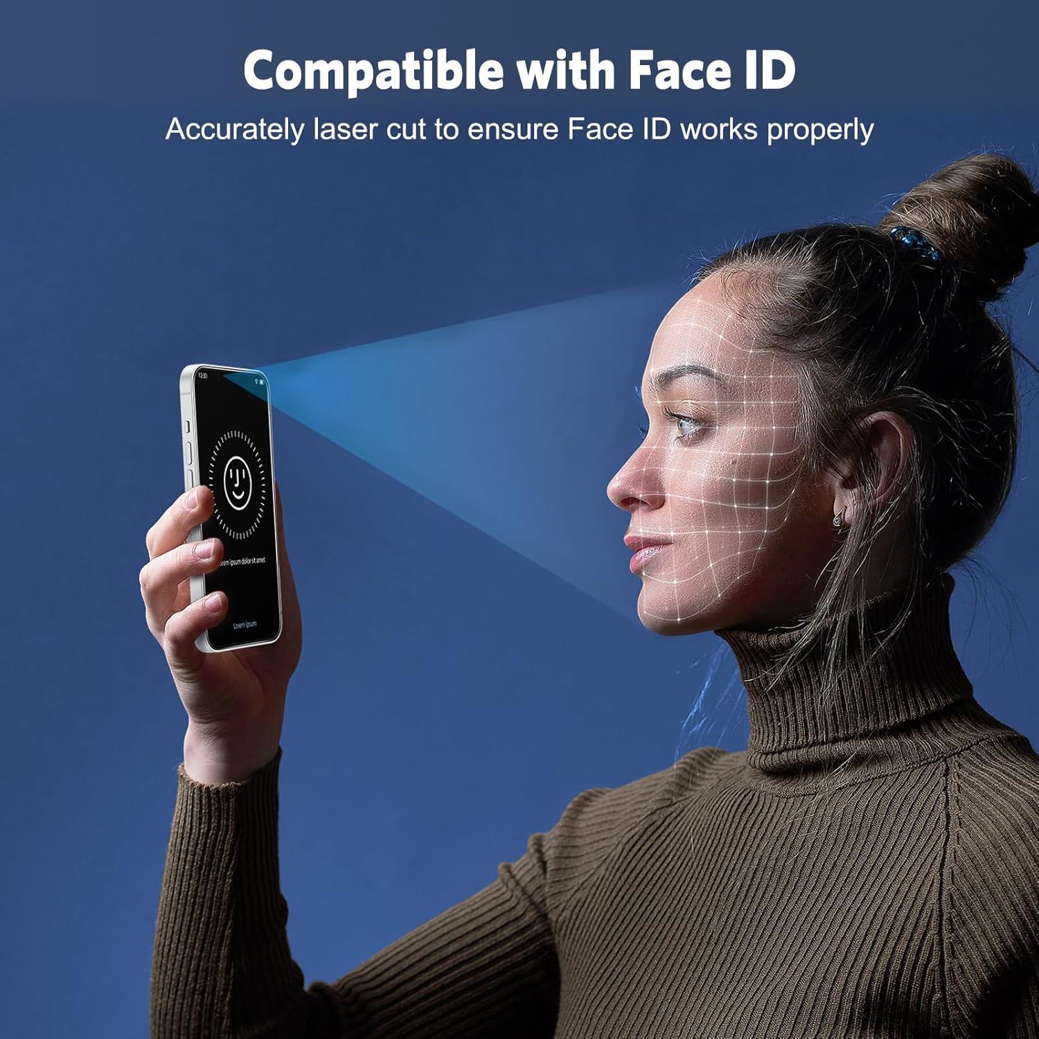 Panzer Schutzglas Rahmen für iPhone 15, 9H, Kamerafolie 3+3