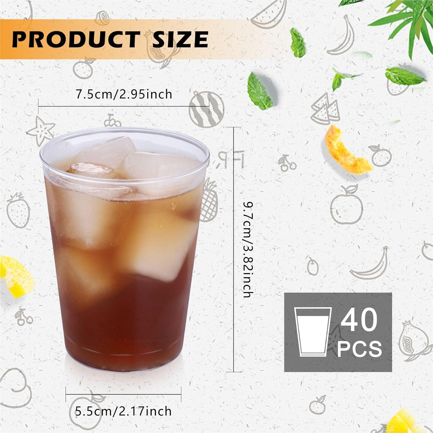 Cocktailbecher 300ml Plastik Wiederverwendbar Stapelbar 40 Stück