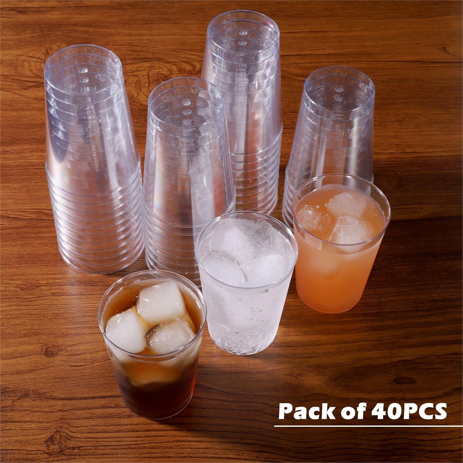 Hejo 40 Stück Cocktailbecher 300ml Plastik Gläser Partybecher