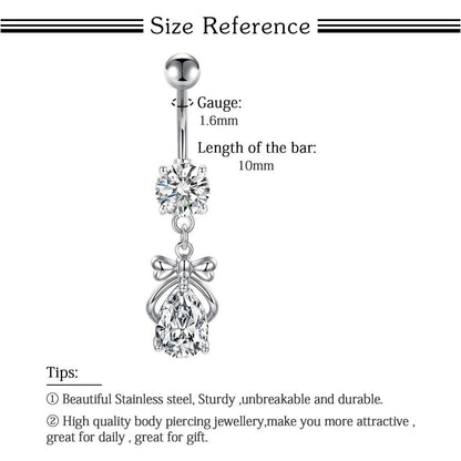 3er Set Bauchnabelpiercing 10mm 14G Chirurgenstahl Herz Banane