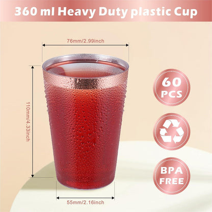 60 Stück 360ml Plastikbecher transparent für