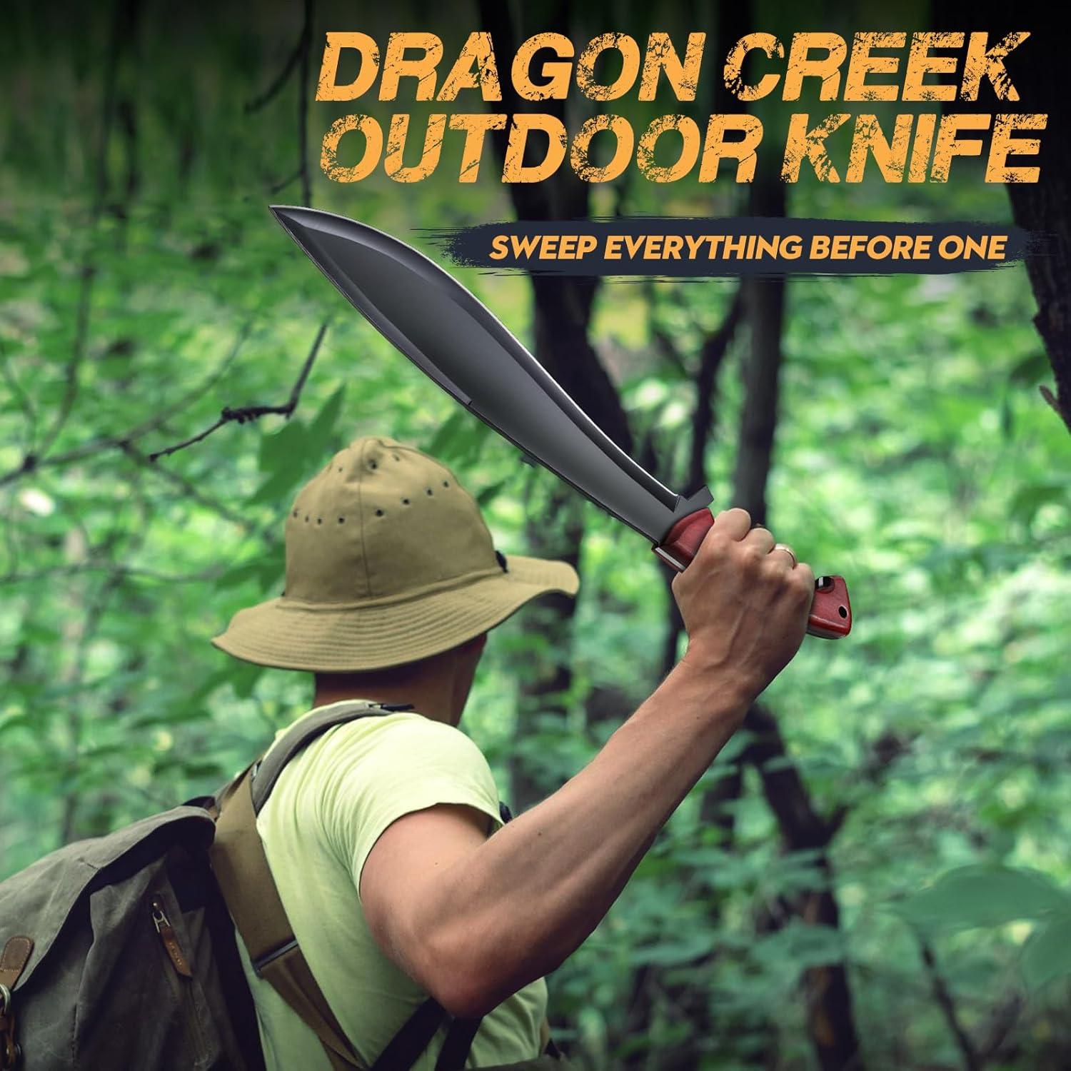 Dragon Creek Großes Outdoor Survival Messer D2 Stahl