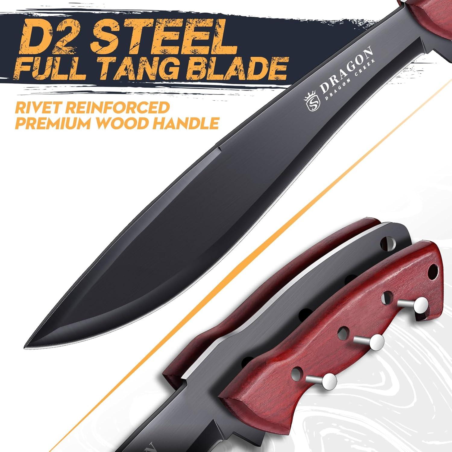 Outdoor Messer Full Tang D2 Stahl Survival Bushcraft Tool