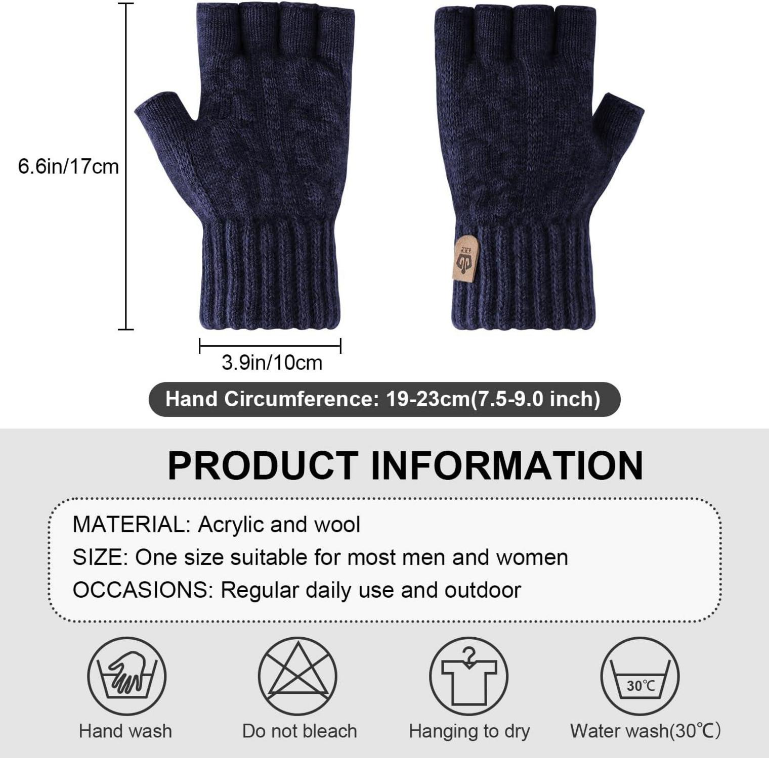 ARFNKIM Thermische Fingerlose Strickhandschuhe Winteraktivitäten